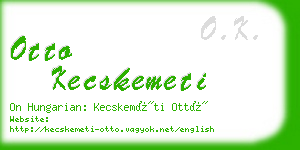 otto kecskemeti business card